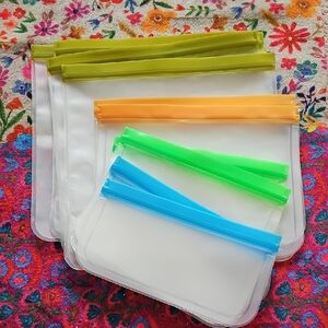 Reusable Storage Bags with Colorful Zippers